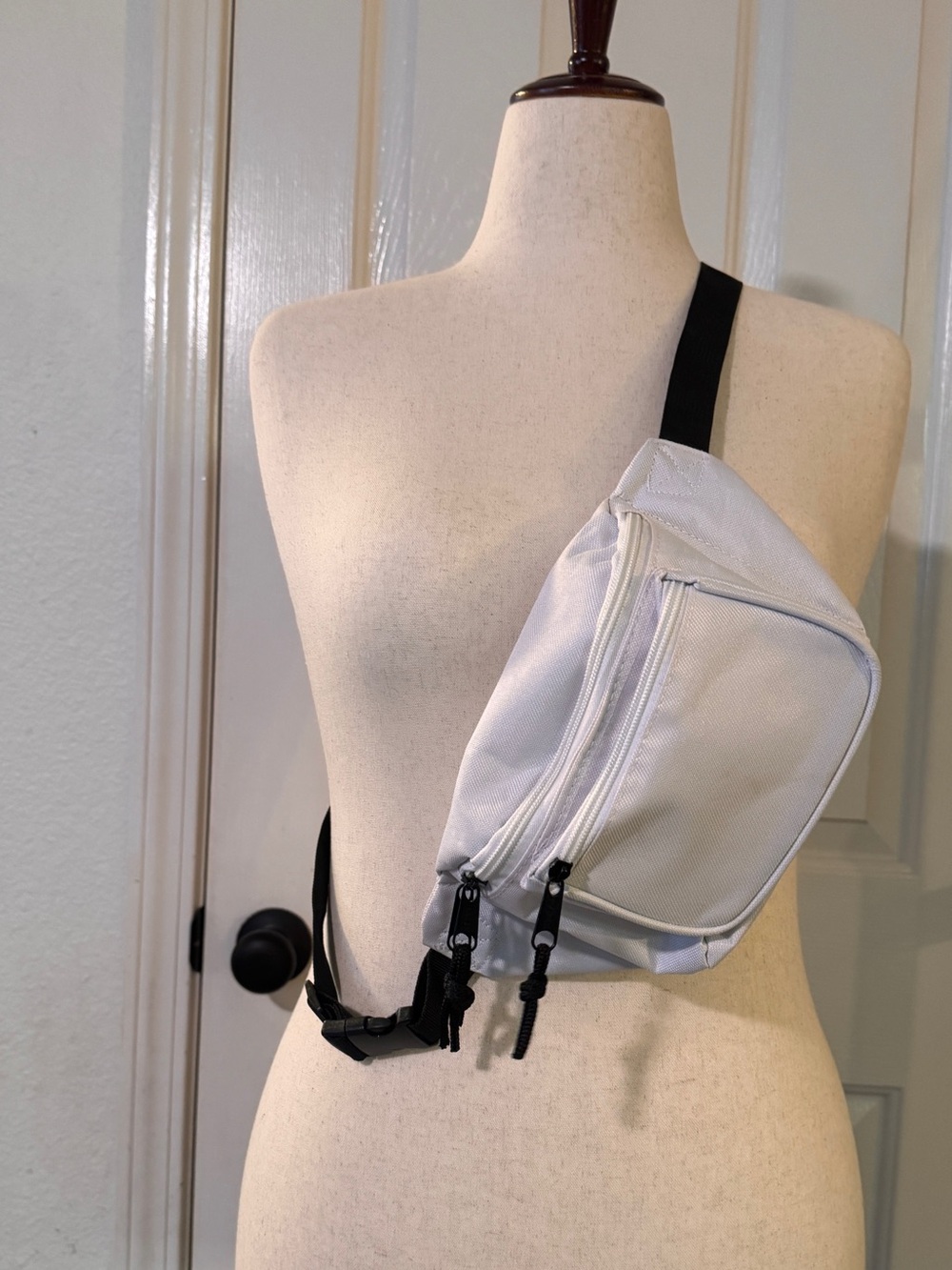 White Crossbody Sling Bag - Minimalist Chest Pack Fanny pack
